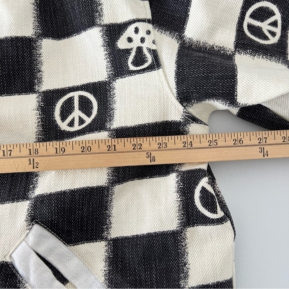 Urban Outfitters REI Wide Sleeve Open Wrap Oversized Jacket Womens XS/S Checker - Picture 15 of 15